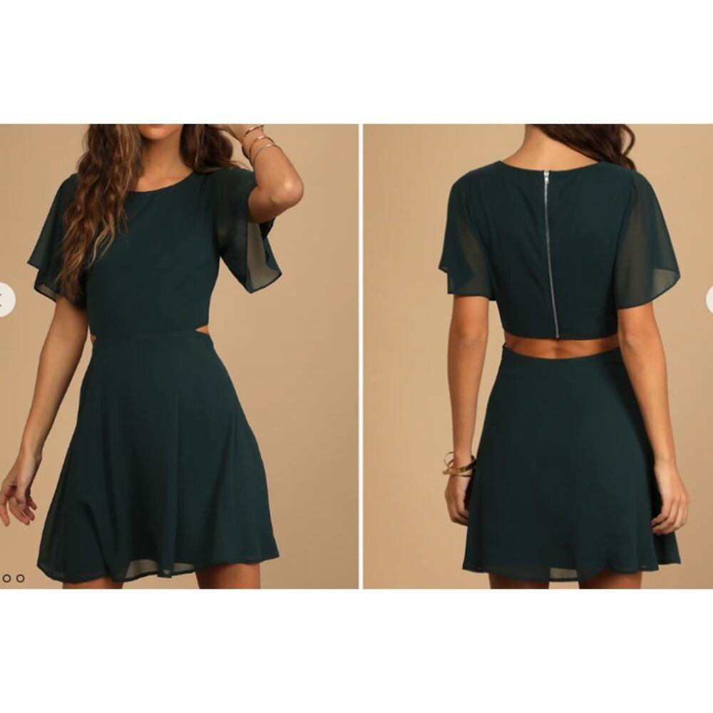 Lulu's Dark Green Mini Dress